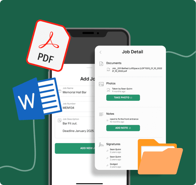 Manage jobs on the go on the mobile app