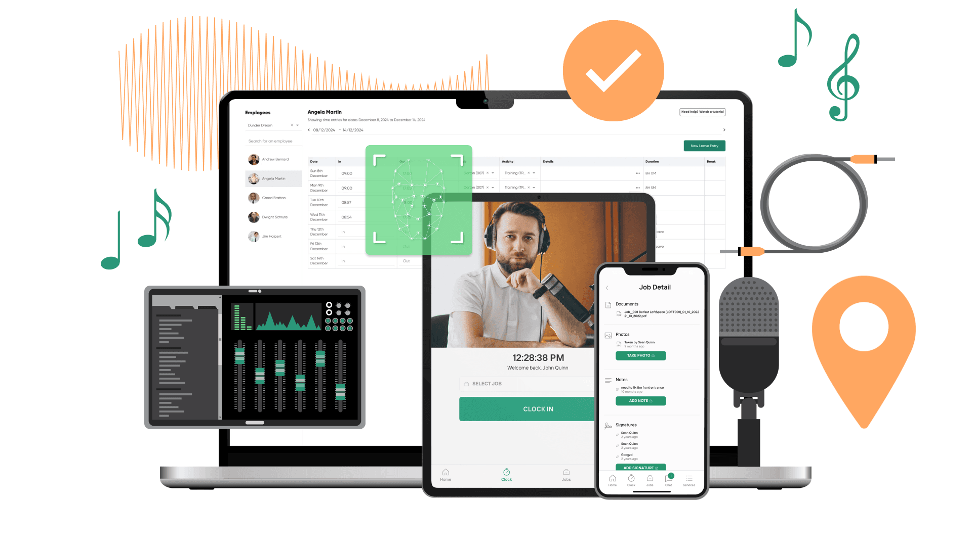 Timesheet App on mobile and tablet for Event Services