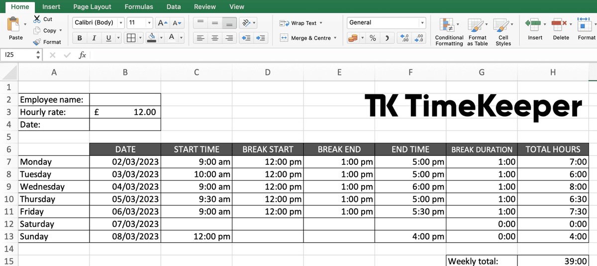 Timesheet Examples W Code How to Make a Timesheet in Excel | Timesheet Software for Modern ...